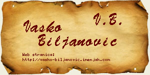 Vasko Biljanović vizit kartica